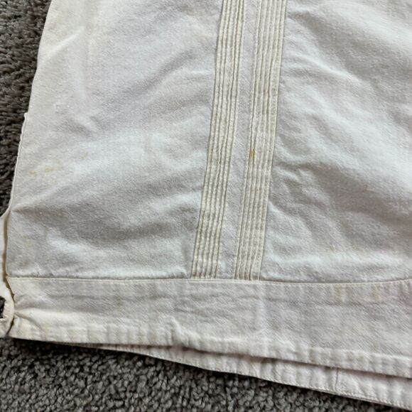 VINTAGE Guayabera Mens Extra Large Ivory Cream Embroidered Cuban Button Up * - Picture 9 of 14